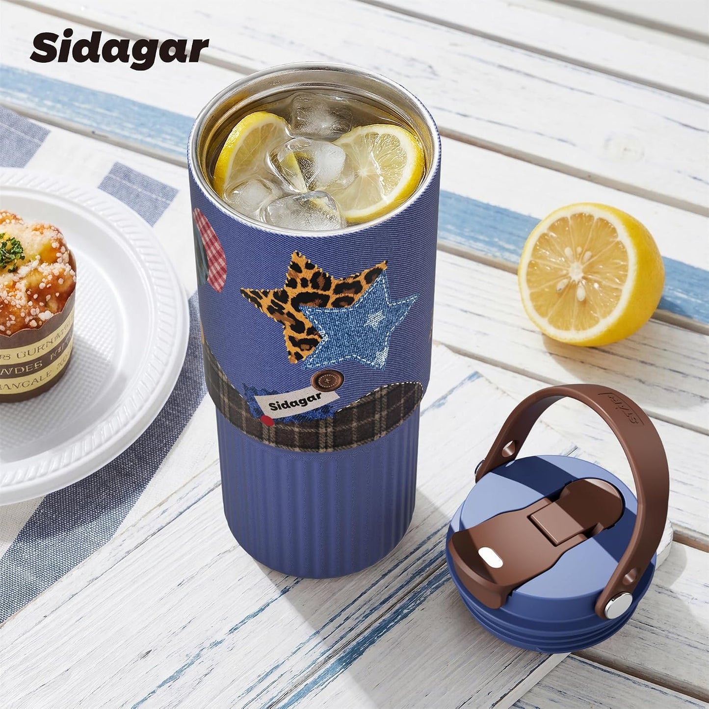 26 oz Insulated Stainless Steel Tumbler with Straw & Handle Cowboy | Leak-proof Water Bottle| Dual Drinking Options with Straw & Spout | Cup Holder Compatible| BPA-Free | Cold 12H| Easy to Clean