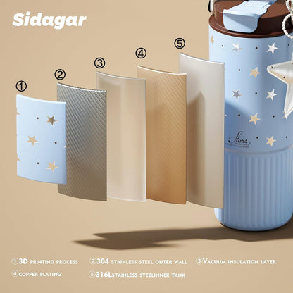 26 oz Insulated Stainless Steel Tumbler with Straw & Handle Cowboy | Leak-proof Water Bottle| Dual Drinking Options with Straw & Spout | Cup Holder Compatible| BPA-Free | Cold 12H| Easy to Clean