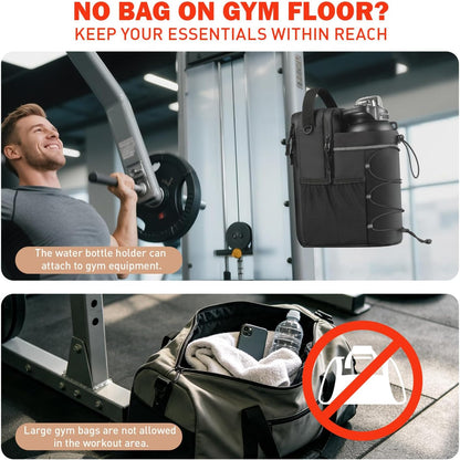 Magnetic Gym Bag with Phone Pocket, 4 Strong Magnets, 20-64oz Bottle Holder