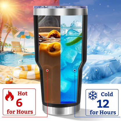 30oz Stainless Steel Tumbler Bulk with Lid, Double Wall Vacuum Insulated Powder Coated Travel Mug, Stainless Steel, 8 Pack