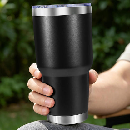 30oz Stainless Steel Tumbler Bulk with Lid, Double Wall Vacuum Insulated Powder Coated Travel Mug, Stainless Steel, 8 Pack