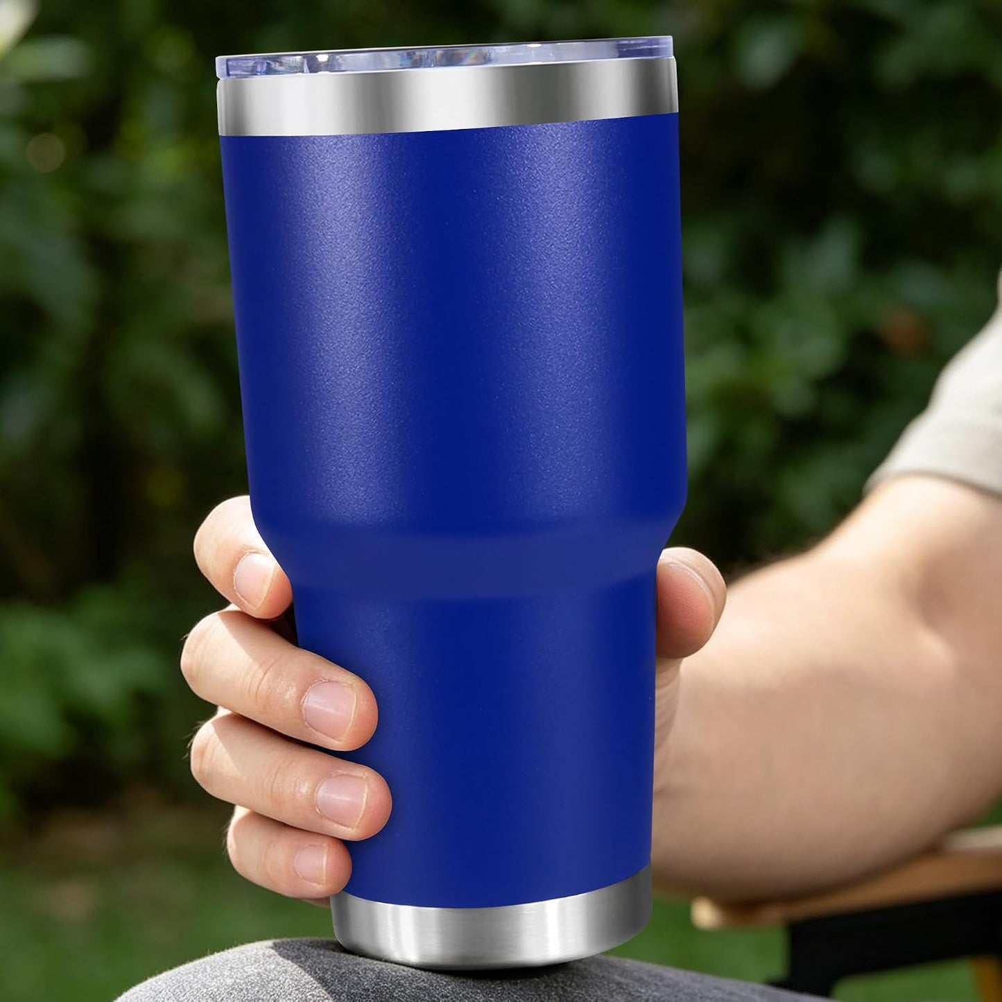 30oz Stainless Steel Tumbler Bulk with Lid, Double Wall Vacuum Insulated Powder Coated Travel Mug, Stainless Steel, 8 Pack