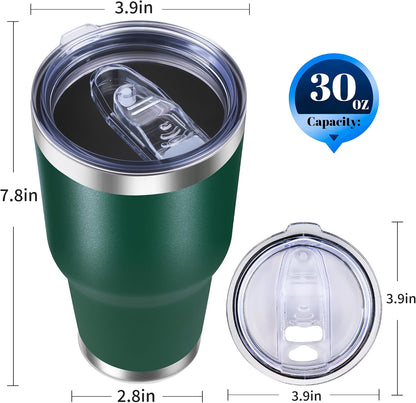 30oz Stainless Steel Tumbler Bulk with Lid, Double Wall Vacuum Insulated Powder Coated Travel Mug, Stainless Steel, 8 Pack