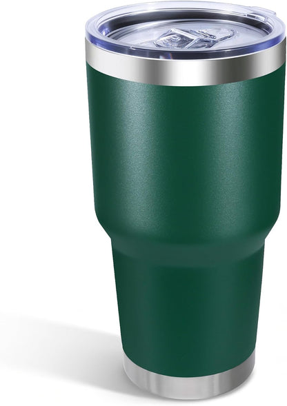 30oz Stainless Steel Tumbler Bulk with Lid, Double Wall Vacuum Insulated Powder Coated Travel Mug, Stainless Steel, 8 Pack