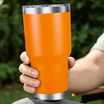 30oz Stainless Steel Tumbler Bulk with Lid, Double Wall Vacuum Insulated Powder Coated Travel Mug, Stainless Steel, 8 Pack