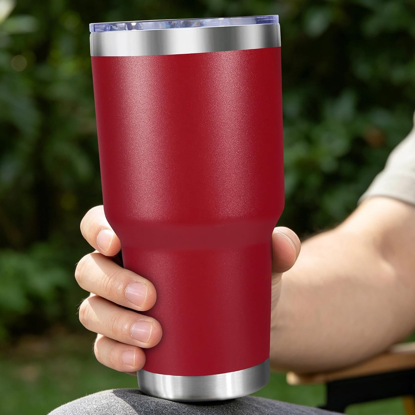 30oz Stainless Steel Tumbler Bulk with Lid, Double Wall Vacuum Insulated Powder Coated Travel Mug, Stainless Steel, 8 Pack