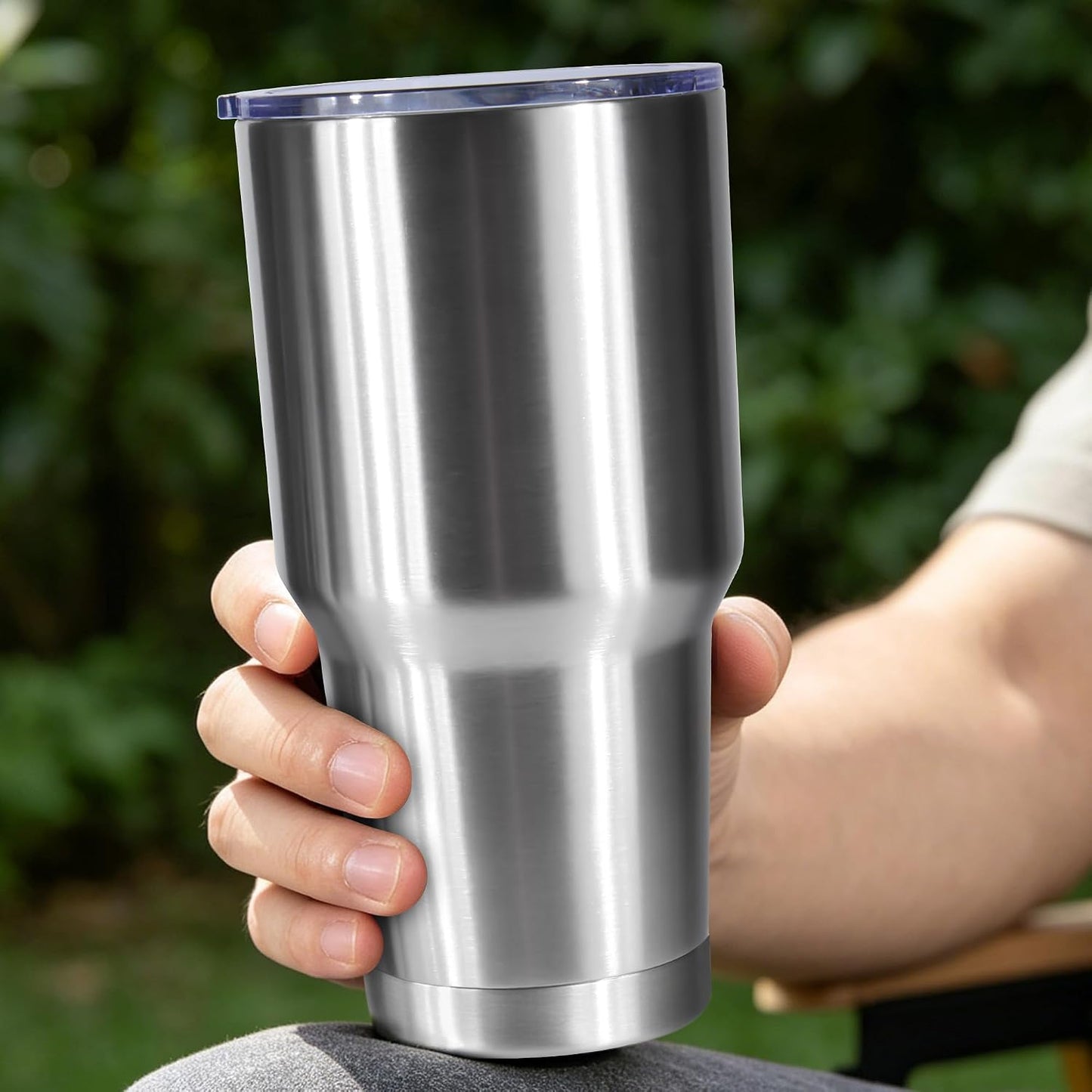 30oz Stainless Steel Tumbler Bulk with Lid, Double Wall Vacuum Insulated Powder Coated Travel Mug, Stainless Steel, 8 Pack