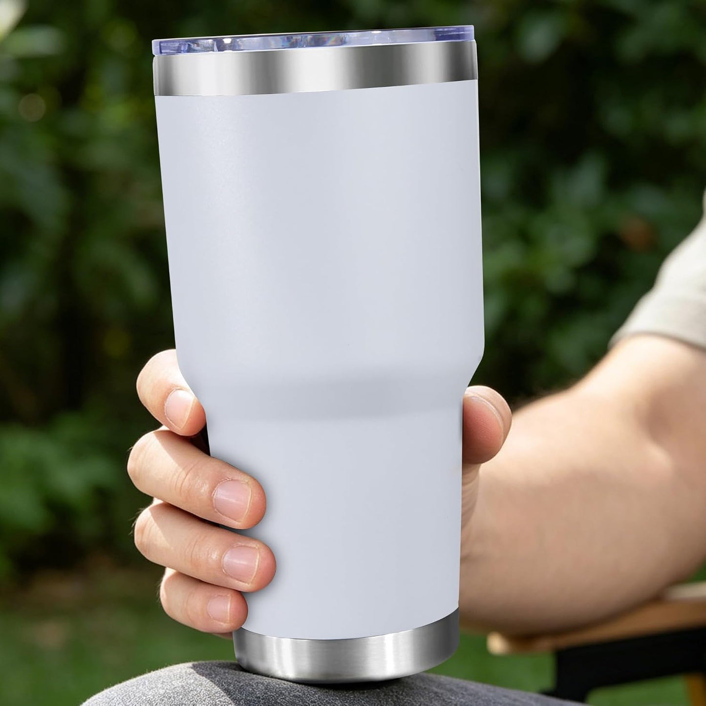 30oz Stainless Steel Tumbler Bulk with Lid, Double Wall Vacuum Insulated Powder Coated Travel Mug, Stainless Steel, 8 Pack