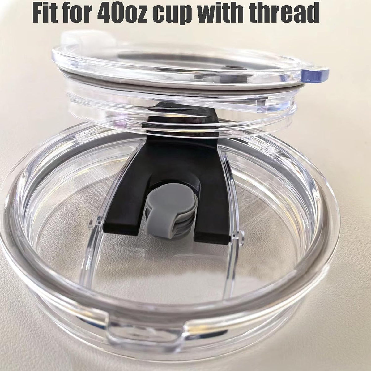 40 OZ Tumbler Lid Compatible for Stanley Cup,Replacement Lids Fit for Stanley Adventure Quencher,for Quencher H2.0 FlowState 40oz Cup, 100% Leakproof and Splash-Proof (Black)