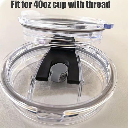 40 OZ Tumbler Lid Compatible for Stanley Cup,Replacement Lids Fit for Stanley Adventure Quencher,for Quencher H2.0 FlowState 40oz Cup, 100% Leakproof and Splash-Proof (Black)