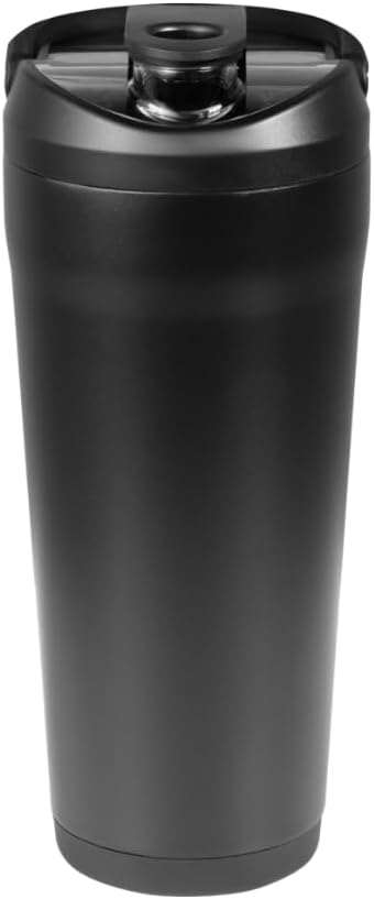 Insulated Protein Shaker Bottle 24 oz, Silent Mixing, Black