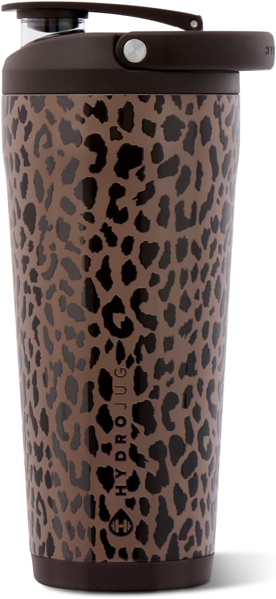Insulated Protein Shaker Bottle 24 oz, Silent Mixing, Black