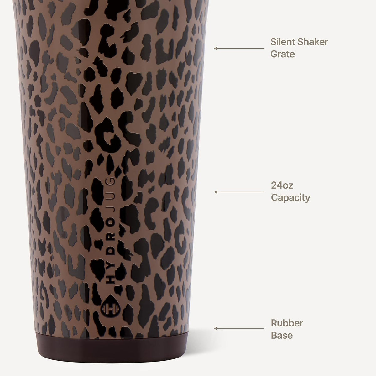 Insulated Protein Shaker Bottle 24 oz, Silent Mixing, Black
