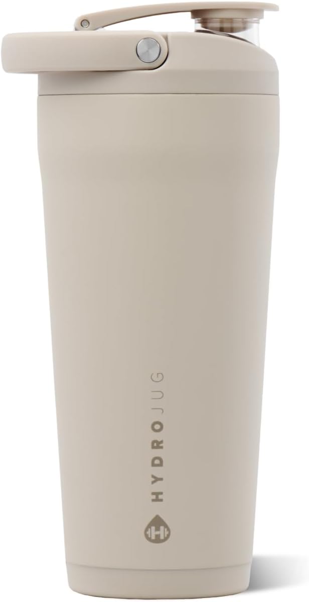 Insulated Protein Shaker Bottle 24 oz, Silent Mixing, Black