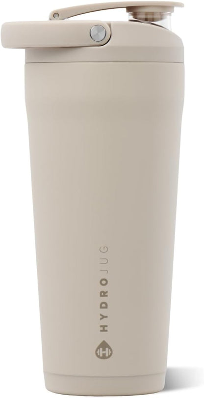 Insulated Protein Shaker Bottle 24 oz, Silent Mixing, Black