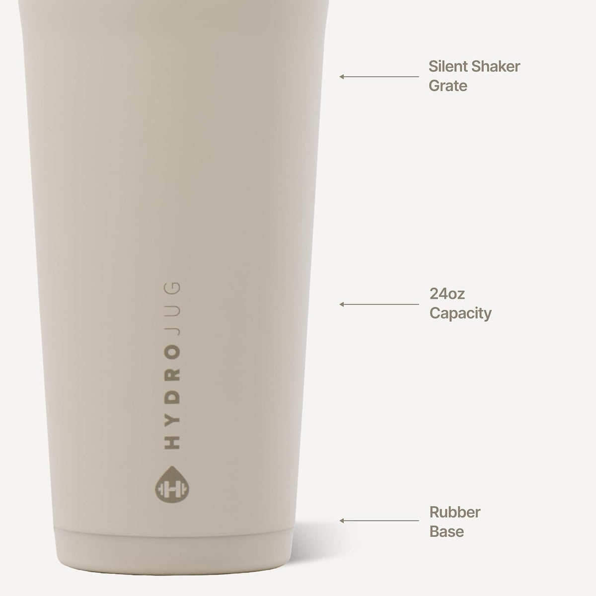 Insulated Protein Shaker Bottle 24 oz, Silent Mixing, Black