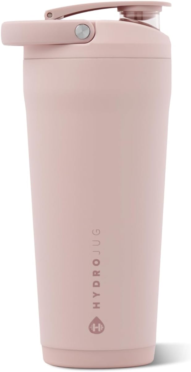 Insulated Protein Shaker Bottle 24 oz, Silent Mixing, Black