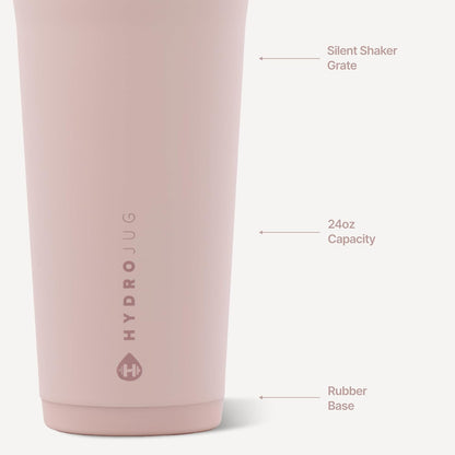 Insulated Protein Shaker Bottle 24 oz, Silent Mixing, Black