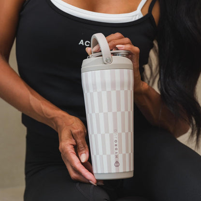 Insulated Protein Shaker Bottle 24 oz, Silent Mixing, Black