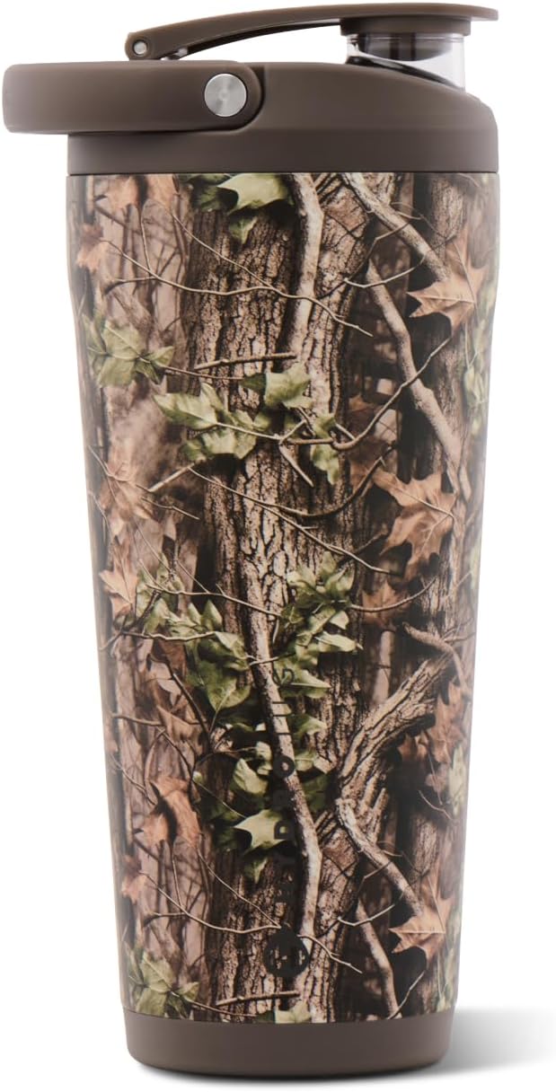 Insulated Protein Shaker Bottle 24 oz, Silent Mixing, Black
