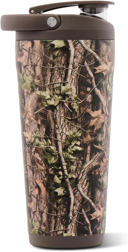 Insulated Protein Shaker Bottle 24 oz, Silent Mixing, Black