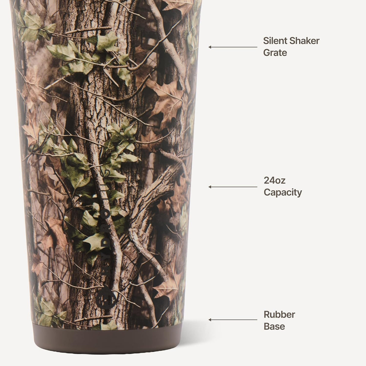 Insulated Protein Shaker Bottle 24 oz, Silent Mixing, Black