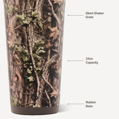 Insulated Protein Shaker Bottle 24 oz, Silent Mixing, Black