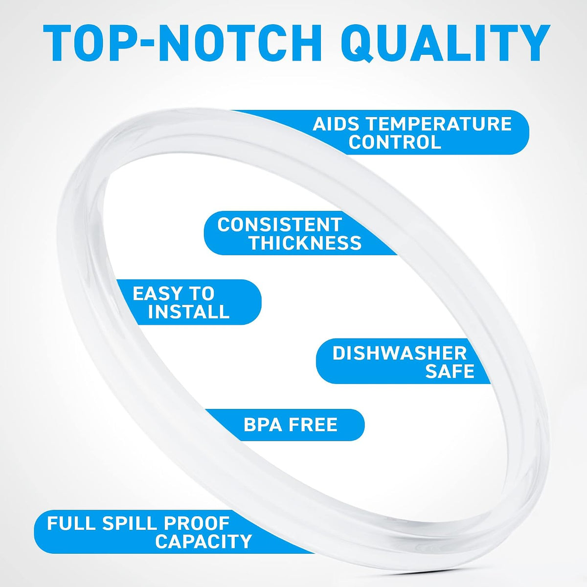 4 Pack - 30 oz Replacement Rubber Lid Ring, 3.7 Inch Diameter Gasket Seals, White Lid Gasket Rings for Insulated Stainless Steel Tumbler fits Yti, Ozark Trail, Beast and Renowned Brands
