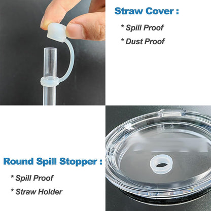 Silicone Spill Stopper for YETI Straw Cup, with Straw Cover Cap
