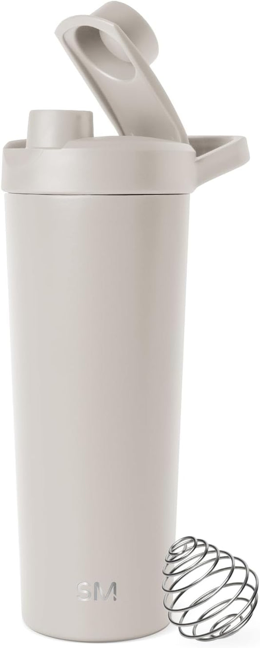 Protein Shaker Bottle, Stainless Steel | 24oz, Beige