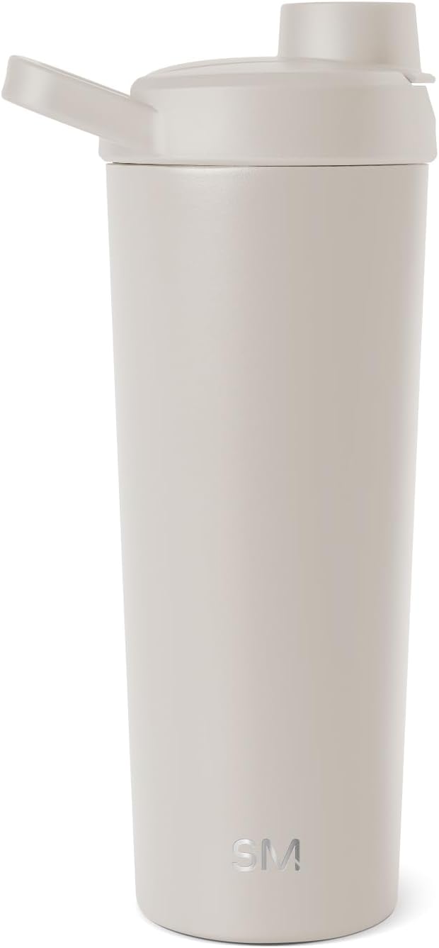 Protein Shaker Bottle, Stainless Steel | 24oz, Beige