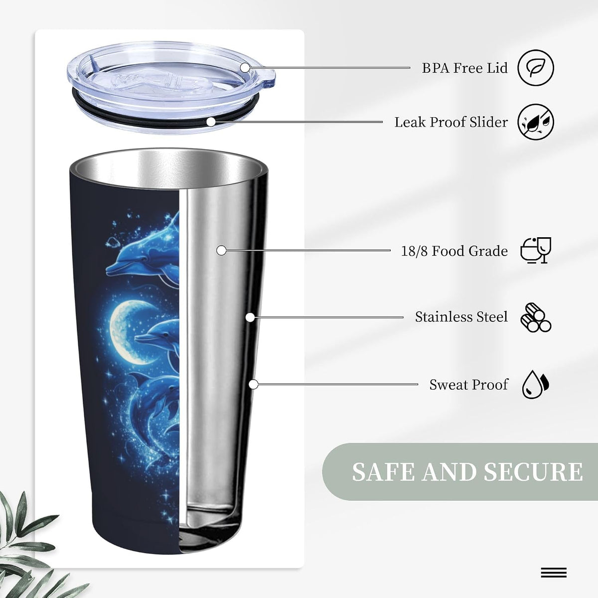 Phoenix Tumbler with Lid and Straw 20oz Travel Coffee Mug Gifts Stainless Steel Vacuum Insulated Cup Double Wall Water Bottle for Office Car Home