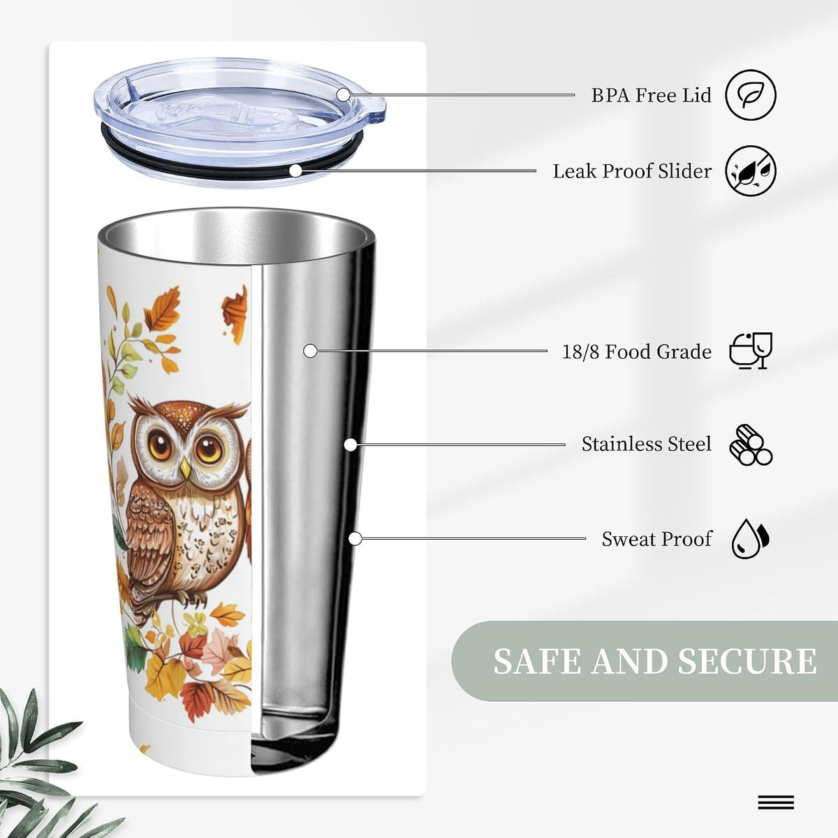 Phoenix Tumbler with Lid and Straw 20oz Travel Coffee Mug Gifts Stainless Steel Vacuum Insulated Cup Double Wall Water Bottle for Office Car Home