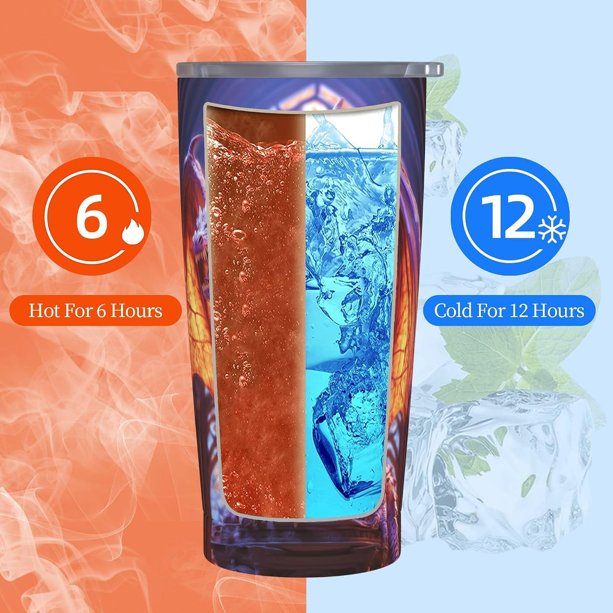 Phoenix Tumbler with Lid and Straw 20oz Travel Coffee Mug Gifts Stainless Steel Vacuum Insulated Cup Double Wall Water Bottle for Office Car Home
