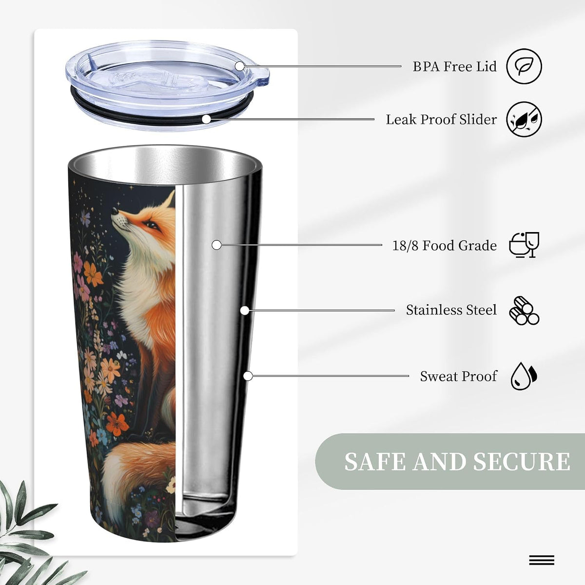Phoenix Tumbler with Lid and Straw 20oz Travel Coffee Mug Gifts Stainless Steel Vacuum Insulated Cup Double Wall Water Bottle for Office Car Home