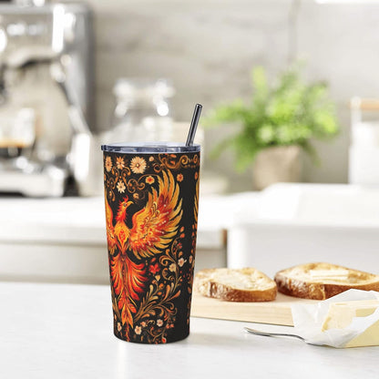 Phoenix Tumbler with Lid and Straw 20oz Travel Coffee Mug Gifts Stainless Steel Vacuum Insulated Cup Double Wall Water Bottle for Office Car Home