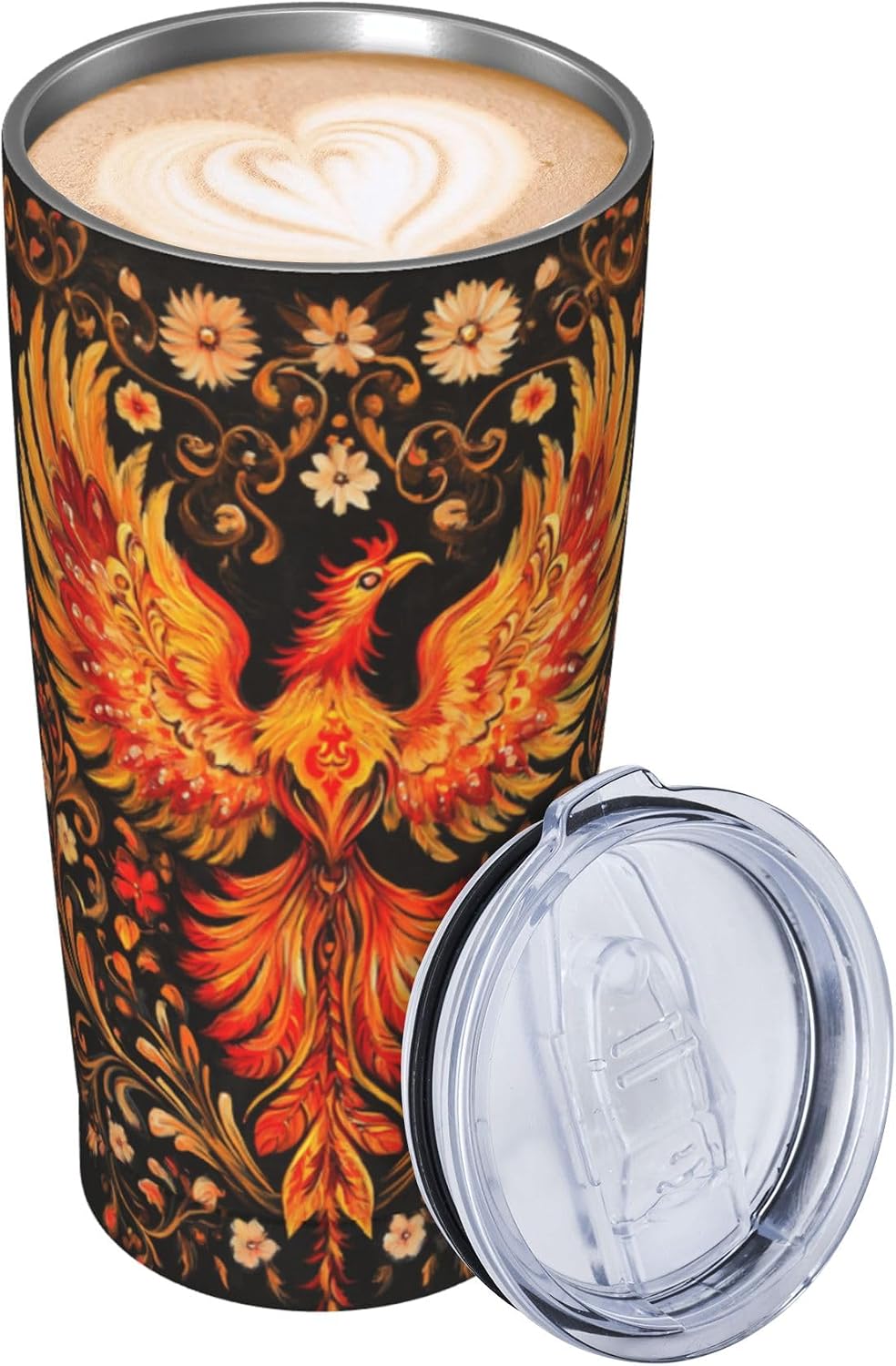 Phoenix Tumbler with Lid and Straw 20oz Travel Coffee Mug Gifts Stainless Steel Vacuum Insulated Cup Double Wall Water Bottle for Office Car Home