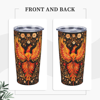 Phoenix Tumbler with Lid and Straw 20oz Travel Coffee Mug Gifts Stainless Steel Vacuum Insulated Cup Double Wall Water Bottle for Office Car Home