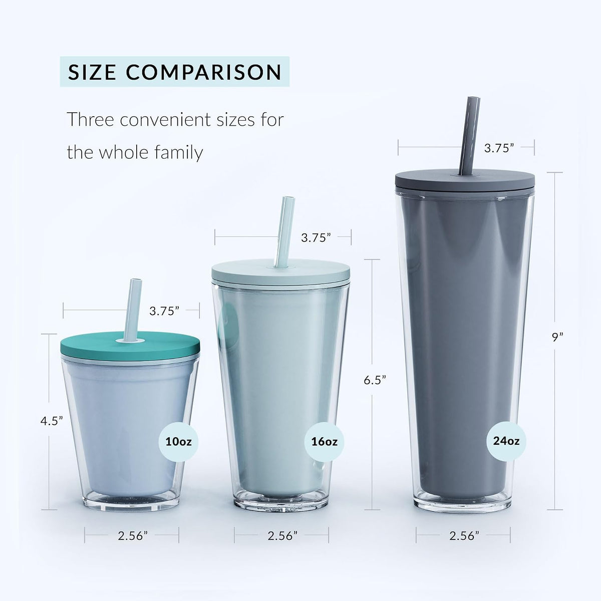 Maars Classic Acrylic Tumbler with Lid and Straw | 16oz Premium Insulated Iced Coffee Cups, Double Wall Reusable Plastic Cups - Clear, 2 Pack