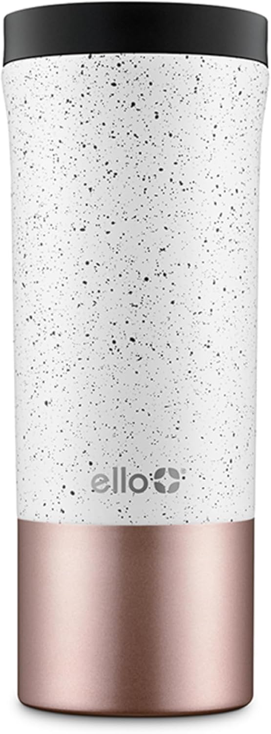 Jones 11oz Insulated Stainless Steel Leakproof Travel Mug, Black | Leakproof coffee cup keeps drinks hot for 3 hours. BPA-free, single-serve size, great for hot drinks, tea, and the office.