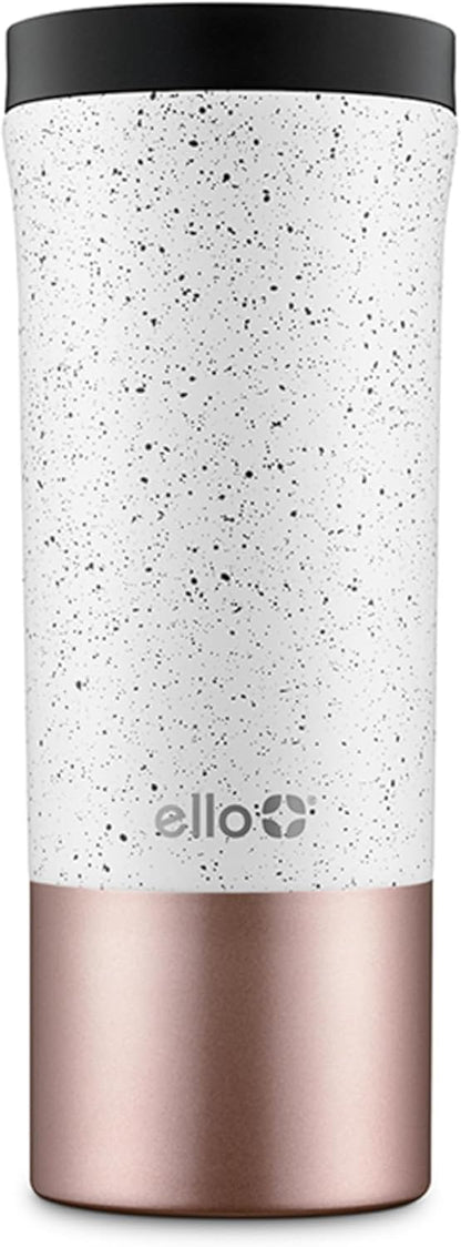 Jones 11oz Insulated Stainless Steel Leakproof Travel Mug, Black | Leakproof coffee cup keeps drinks hot for 3 hours. BPA-free, single-serve size, great for hot drinks, tea, and the office.