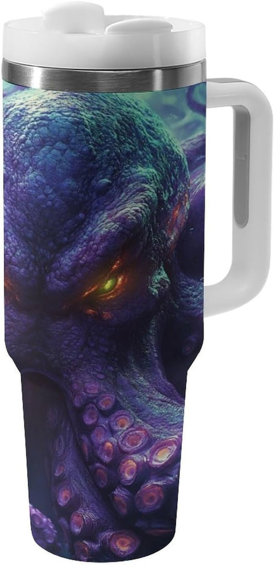 Tree of Life Tumbler Insulated Travel Coffee Mug Car Cup Stainless Steel with Lid Handle Straw 40OZ