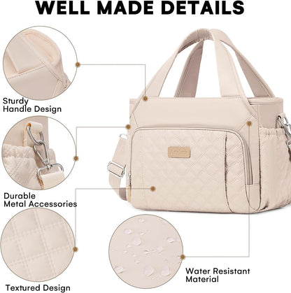 Insulated Lunch Bag for Women,Leak-Proof Cooler Lunch Box, Cooling Tote for Adult,with 7 Pockets,Adjustable Strap(15 Liters)