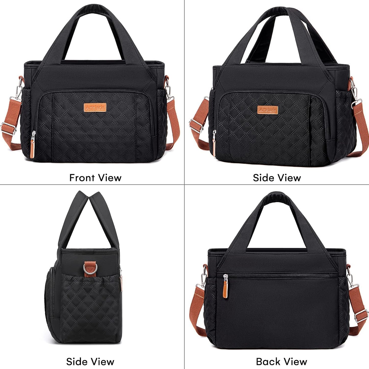 Insulated Lunch Bag for Women,Leak-Proof Cooler Lunch Box, Cooling Tote for Adult,with 7 Pockets,Adjustable Strap(15 Liters)