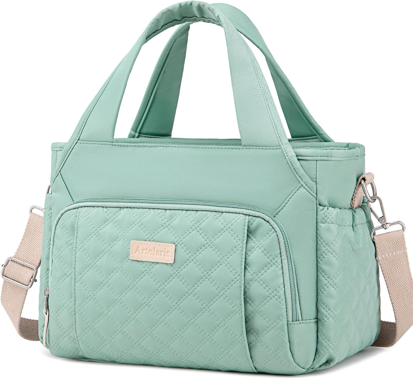 Insulated Lunch Bag for Women,Leak-Proof Cooler Lunch Box, Cooling Tote for Adult,with 7 Pockets,Adjustable Strap(15 Liters)