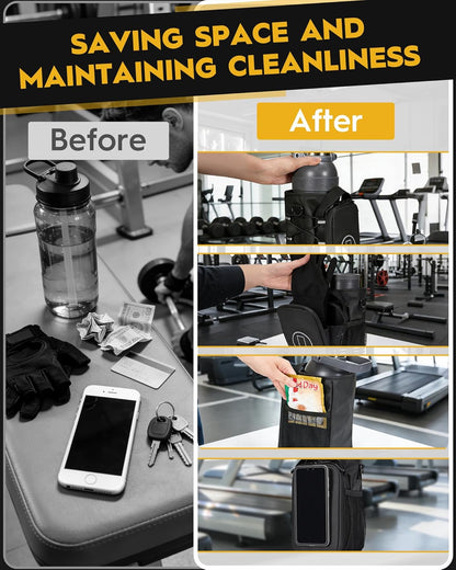 Magnetic Gym Bag for Men, Magnetic Gym Water Bottle Bag with Phone Holder