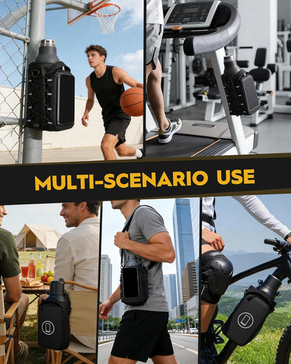 Magnetic Gym Bag for Men, Magnetic Gym Water Bottle Bag with Phone Holder
