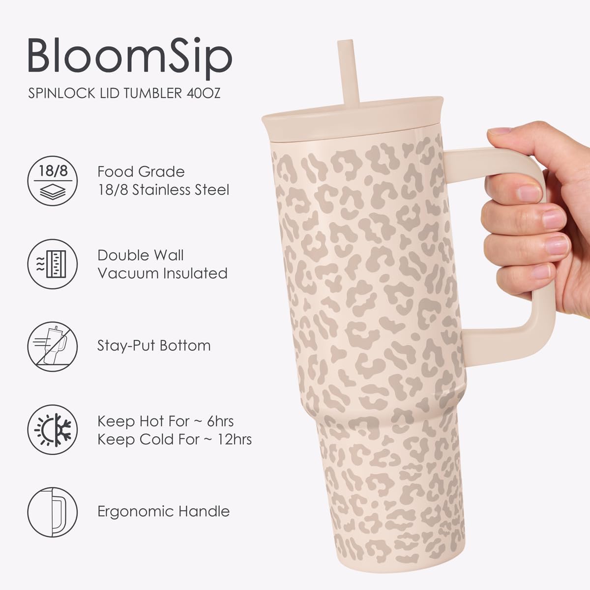 Pickleball Stainless Steel Locking Lid Silicone Straw Tumbler with Handle 40oz, Insulated Stainless Steel Travel Cup for Women Girls Friends Players, Gift Idea for Birthday Christmas - Colors B