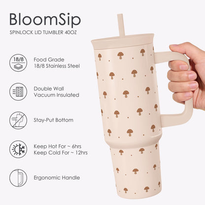 Pickleball Stainless Steel Locking Lid Silicone Straw Tumbler with Handle 40oz, Insulated Stainless Steel Travel Cup for Women Girls Friends Players, Gift Idea for Birthday Christmas - Colors B