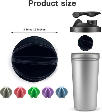Shaker Balls 6 Pcs Protein Shaker Ball Plastic Ball Replacement Shaker Ball for Shaker,Drinking Bottle Cup, Colorful Whisk Shaker Balls for Protein Shaker Bottle (Diameter：1.5inch)